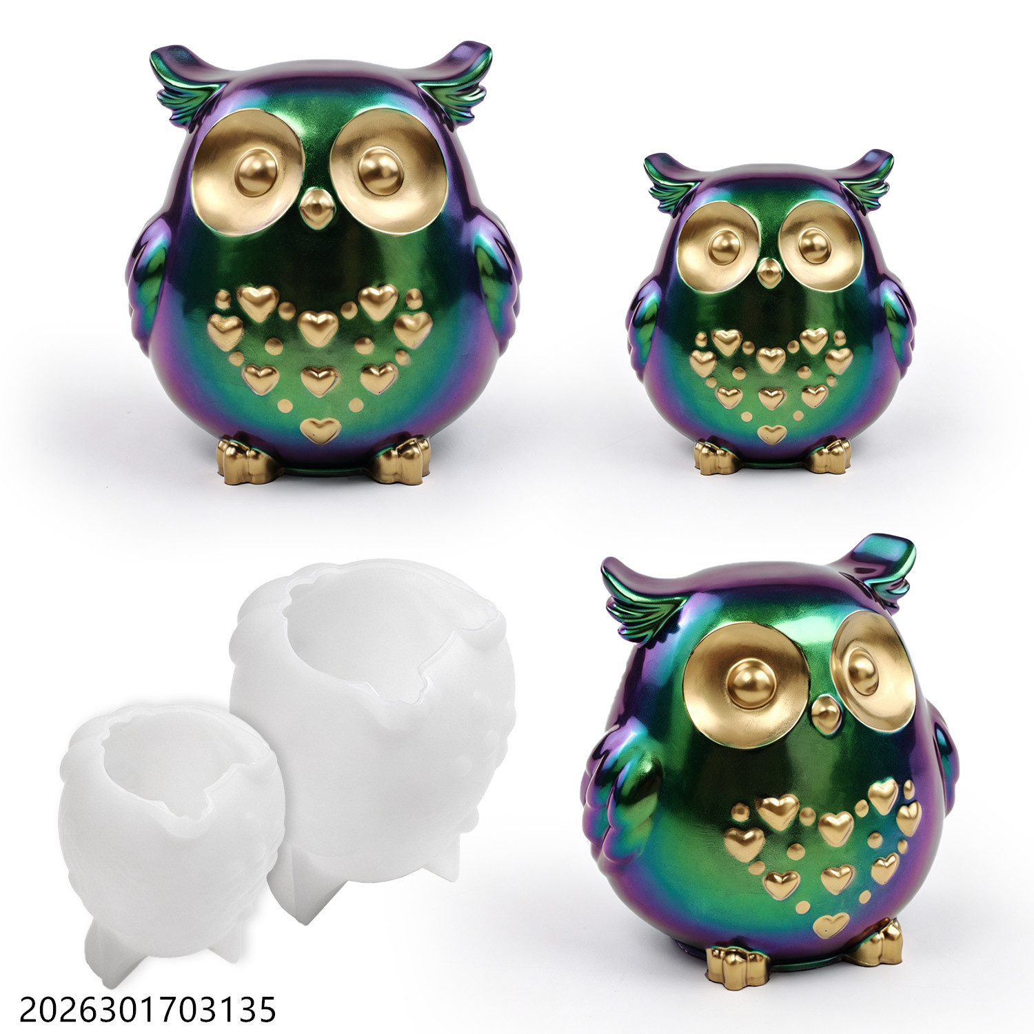 Candle Holder Supplies - Owl Silicone Mold 3D Bird Shape