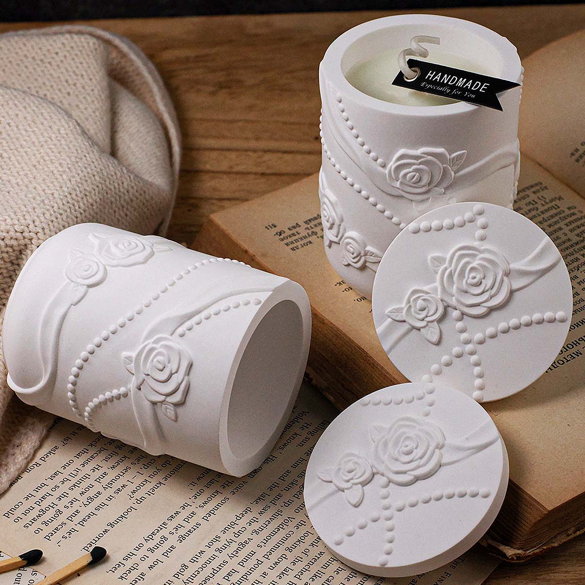 Concrete Flower Shape Candle J - Candle Making Supplies Jars recension och pris