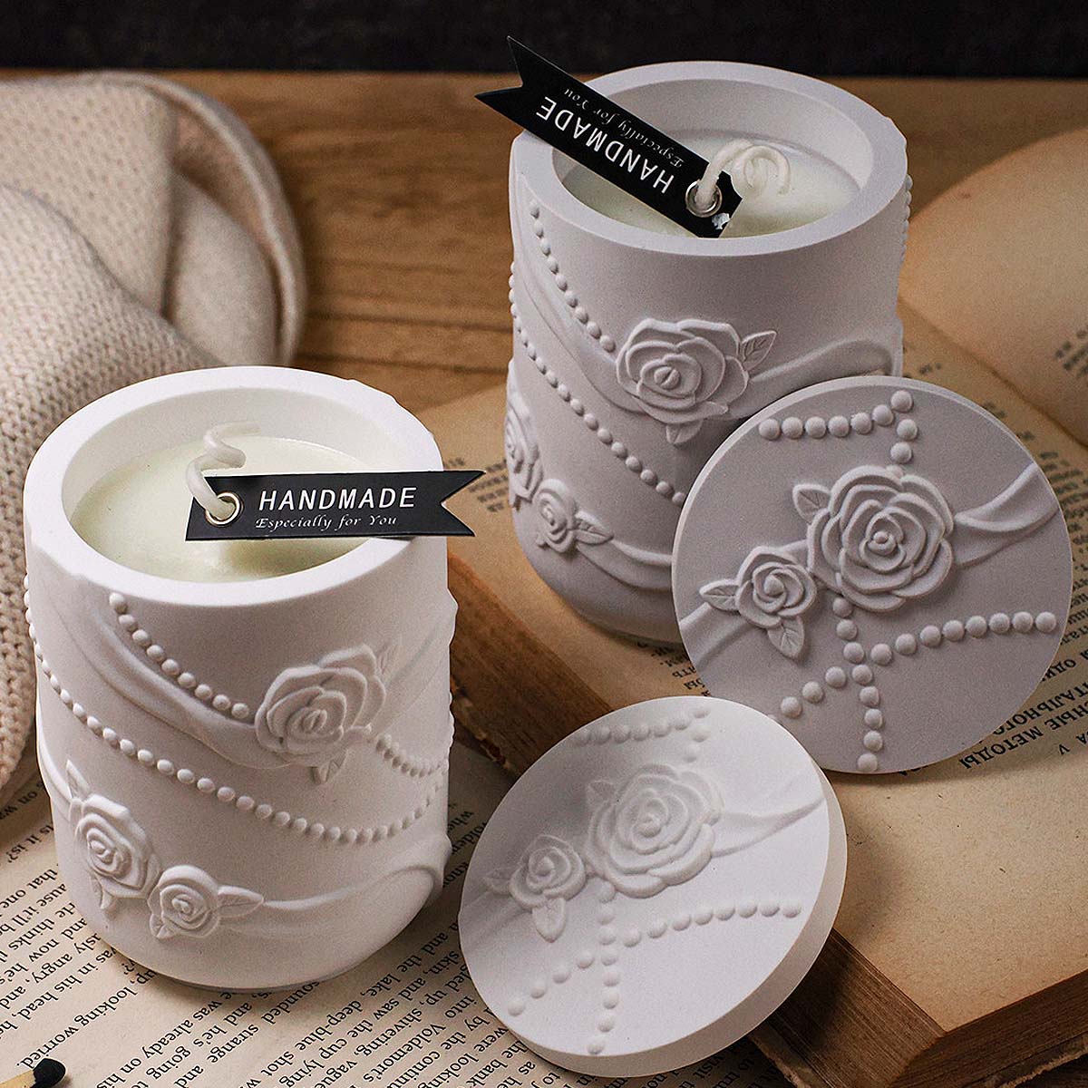 Concrete Flower Shape Candle J - Candle Making Supplies Jars recension och pris