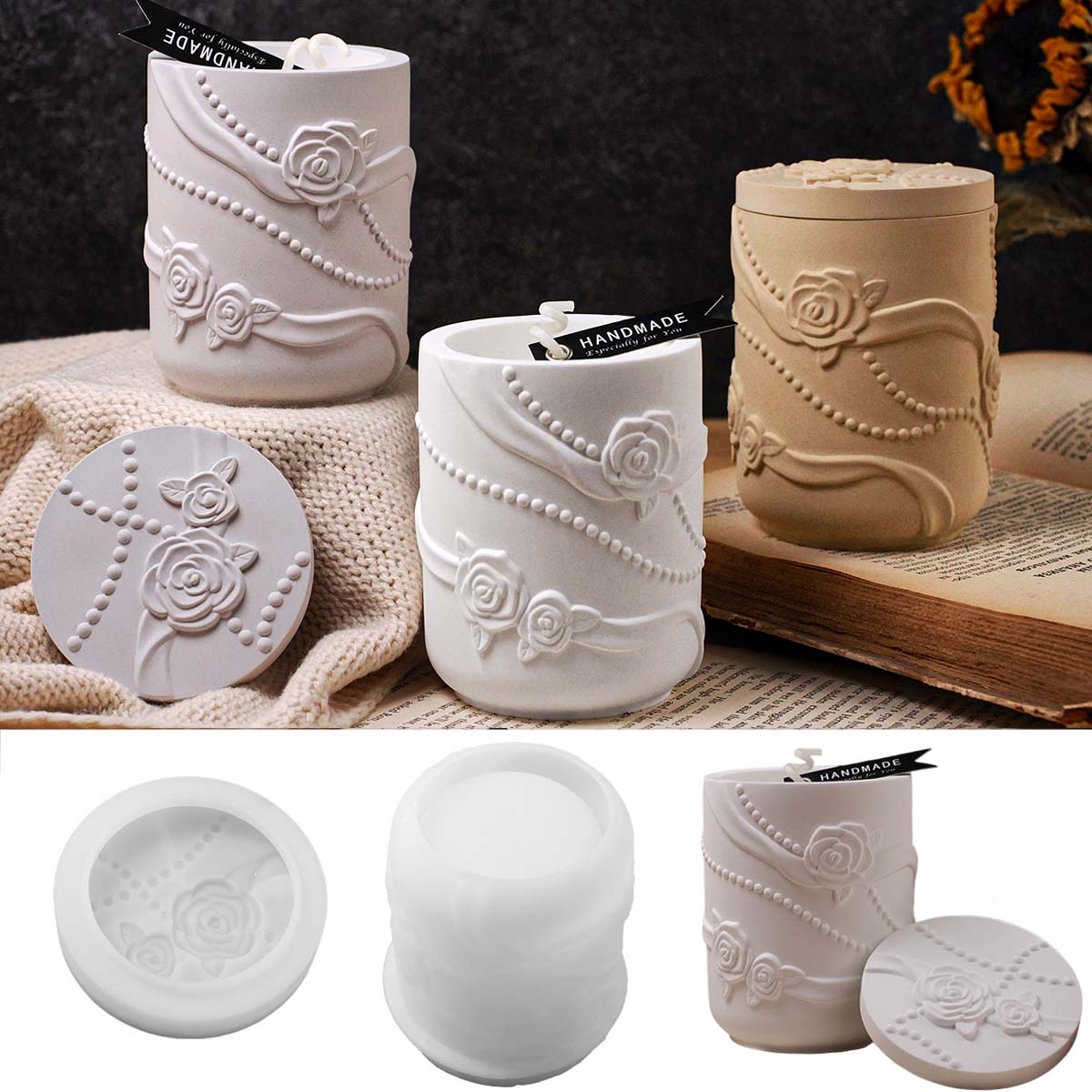 Concrete Flower Shape Candle J - Candle Making Supplies Jars recension och pris