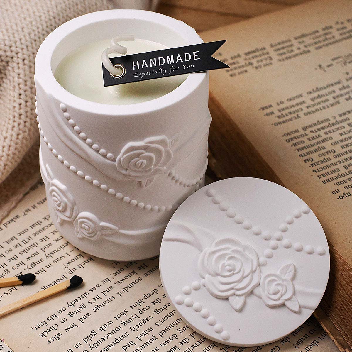 Concrete Flower Shape Candle J - Candle Making Supplies Jars recension och pris