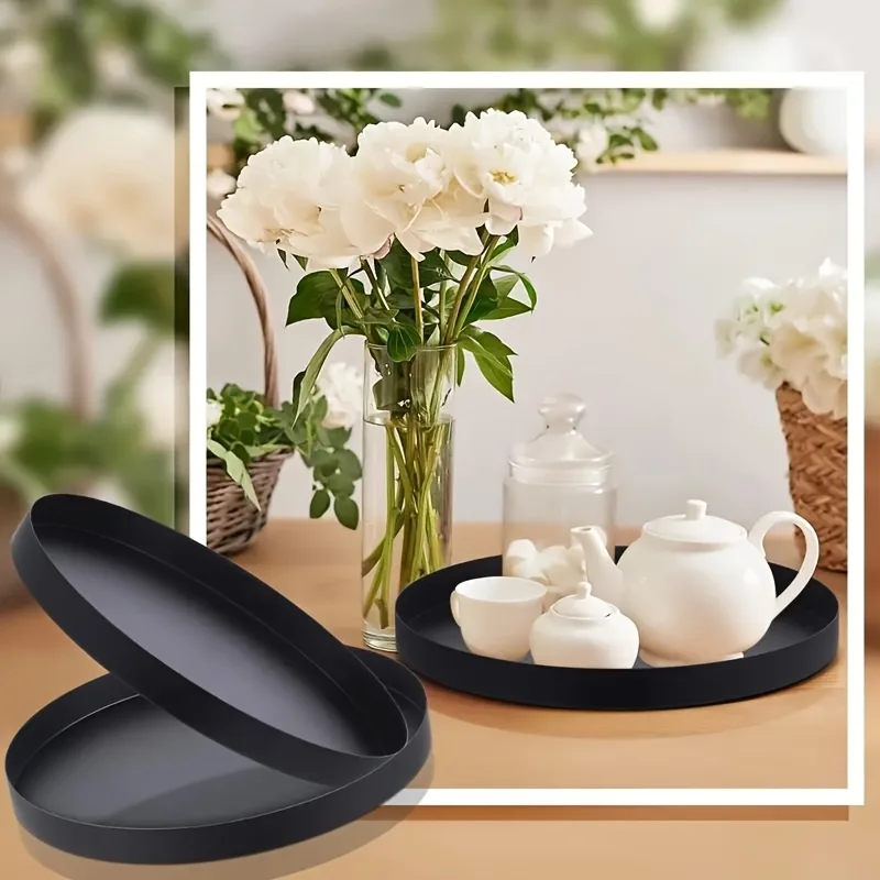 1Pc Modern black circular ABS  - Candle Holder Supplies recension och pris