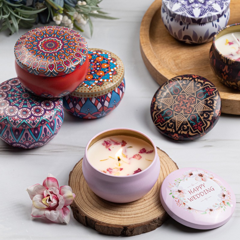 12pcs Premium Floral Printed C - Candle Making Supplies Jars recension och pris