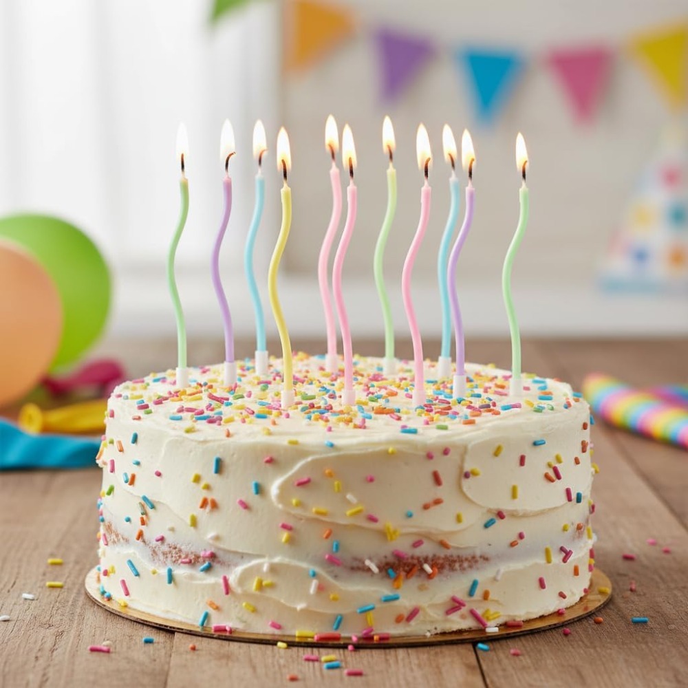 Rainbow Spiral Birthday Cake C - Candle Supply recension och pris