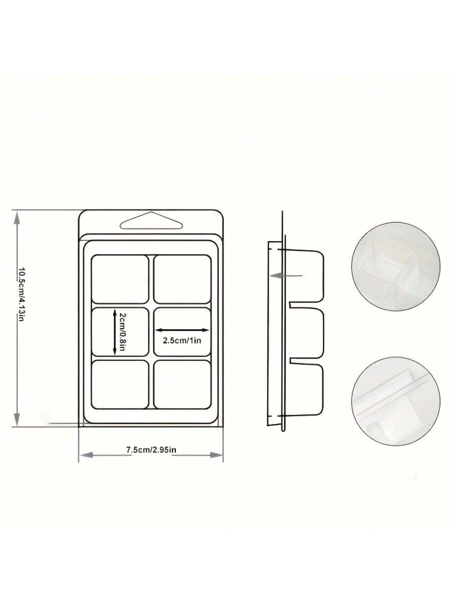12/24 Pieces Rectangular 6-Hol - Candle Making Supplies Jars recension och pris