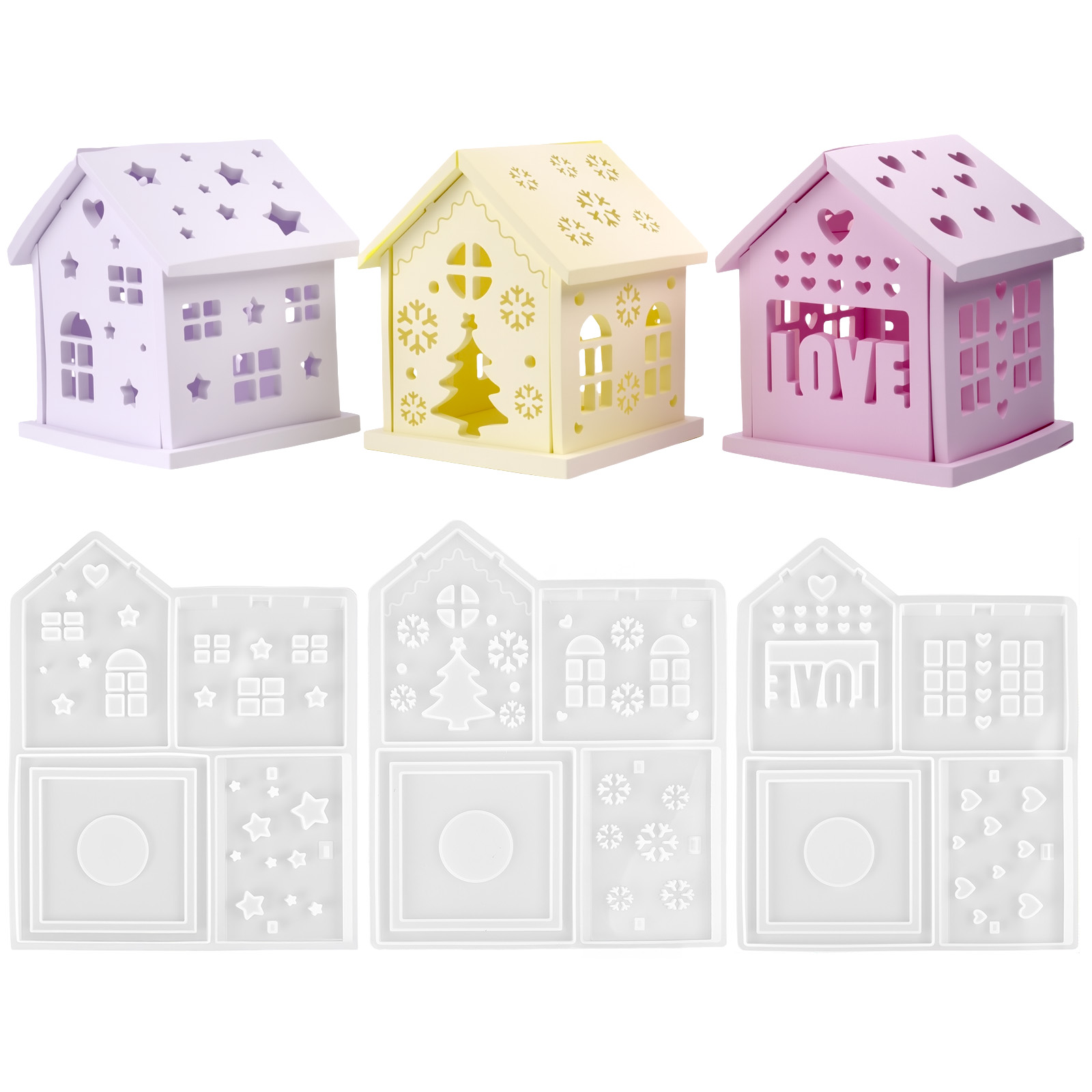 3D House Silicone Mold DIY Chr - Candle Holder Supplies recension och pris