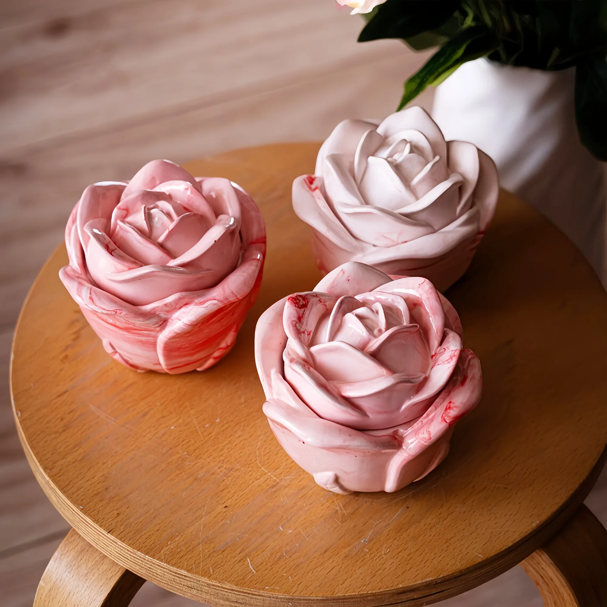 2-Piece Set Rose Shaped Silico - Candle Holder Supplies recension och pris
