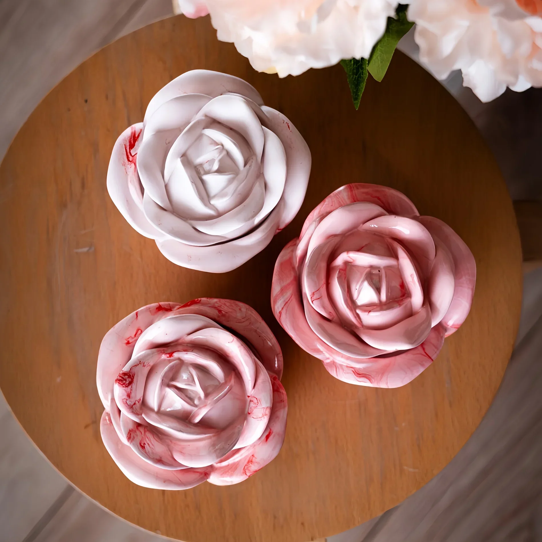 2-Piece Set Rose Shaped Silico - Candle Holder Supplies recension och pris