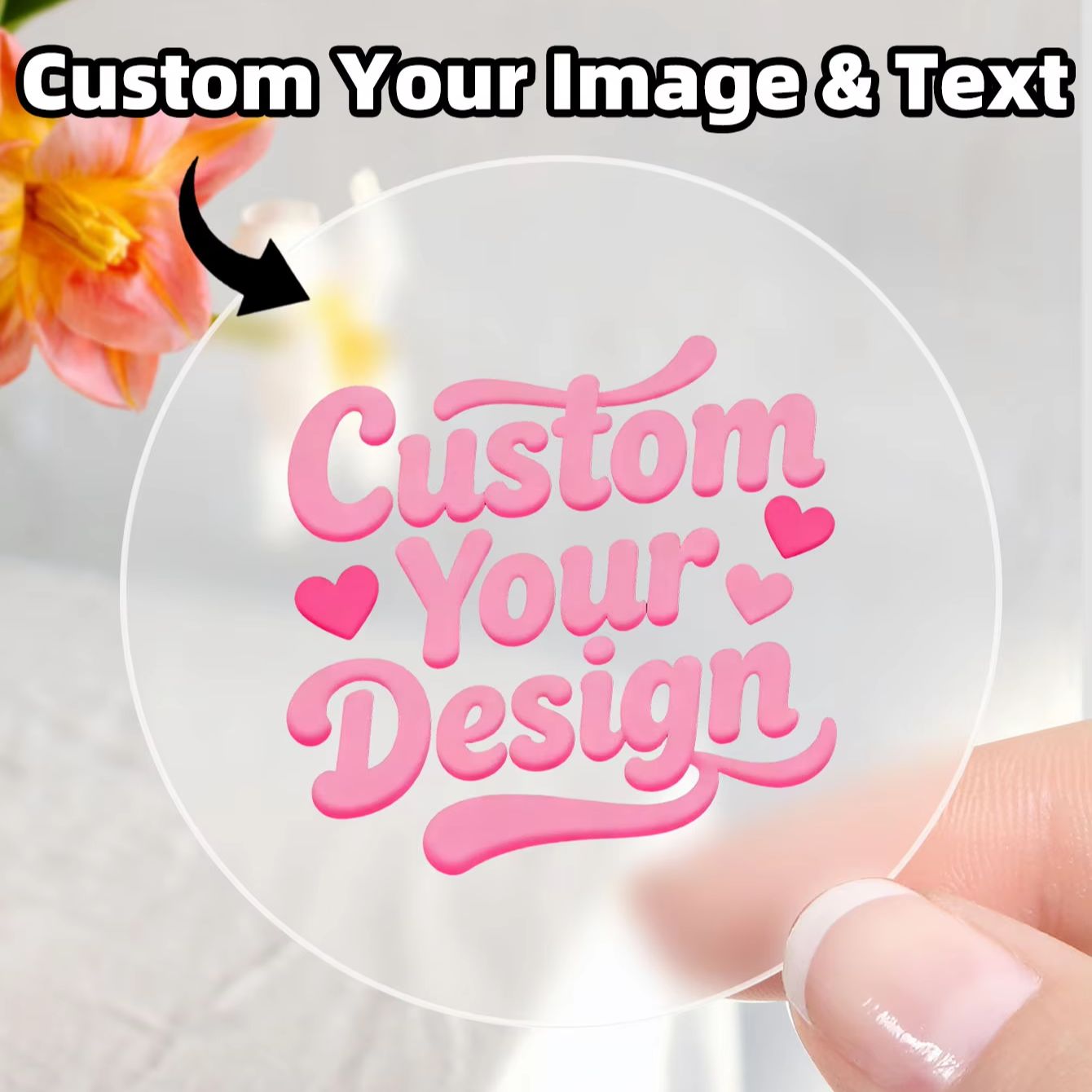 1-90PCS Custom Round Clear Sti - Candle Holder Supplies recension och pris