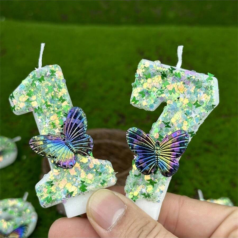 1Pc Green Sequins Number 0-9 B - Candle Supply recension och pris
