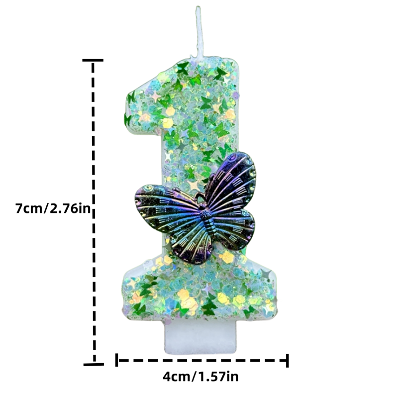 1Pc Green Sequins Number 0-9 B - Candle Supply recension och pris